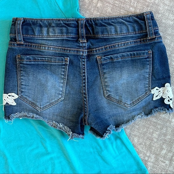 VANILLA STAR denim shorts size 7 CHILDRENS PLACE shirt 7 - Picture 3 of 5